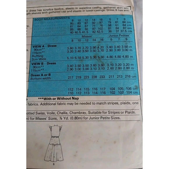 Vtg McCall's Sewing Pattern Womens Dress Size 12 Petite Uncut Ruffles Pullover - Picture 5 of 5